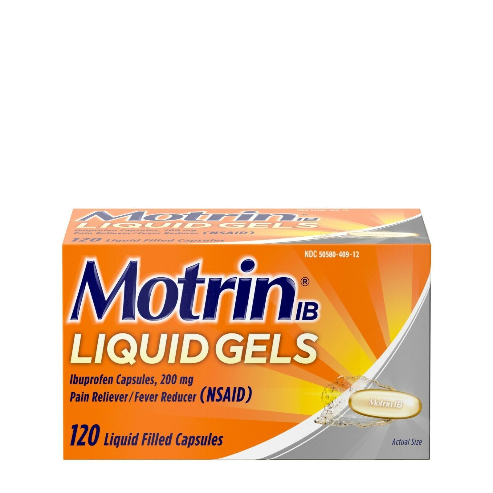 Motrin IB Liquid Gels, Ibuprofen 200mg, Pain & Fever Relief, 120 CT..+ - $29.69