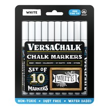 VersaChalk White Liquid Chalk Markers, Set of 10 - 3mm Tip - £13.62 GBP