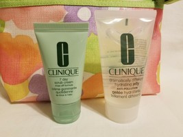NEW Clinique Travel Size Skin Care 7 Day Scrub Cream & DD Hydrating Jelly + Bag - $10.88