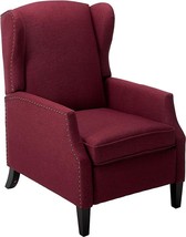 Weyland Wingback Traditional Fabric Recliner (Deep Red) 33.25D X 26.5W X 40H In - £360.06 GBP