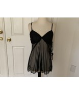 Flora Nikrooz Large Babydoll Set Black Lace Adjustable Strap With Thong ... - $19.79