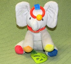 Fisher Price Flappy Elephant Plush Baby Toy Squeaks Crinkle Teether Rattle 8" - £12.33 GBP