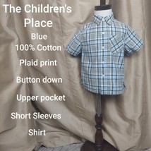 The Children&#39;s Place Blue Plaid Cotton Button Down Shirt Size 18 Months - £3.98 GBP