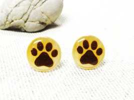 Wooden earrings, wood studs, engraved studs, hypoallergenic, gift for her - £25.52 GBP