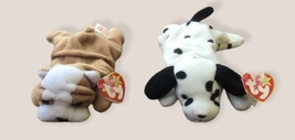 Ty Beanie Babies Dotty The Dalmatian &amp; Wrinkles Set Of 2 - £5.42 GBP