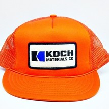 Vintage Koch Materials Co Hat Snapback Trucker Cap Orange Rope Mesh NEW - $38.81