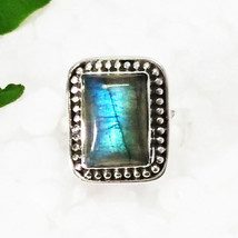 925 Argent Sterling Naturel Labradorite Bague Handmade Pierre Précieuse Bijoux - £29.60 GBP