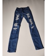 Pacsun Jegging Jeans Women’s Blue Distressed Pockets Size 24-Skinny - $316.74 MXN
