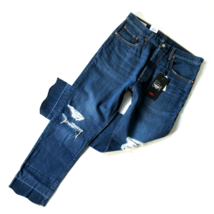 NWT Levi&#39;s 501 Original in Bottom Line Cut-off Hem High Rise Straight Jeans 32 - £41.02 GBP