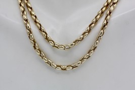 Fine 14K Yellow Gold 4mm Fancy oval Link Chain Necklace 19.5&quot; Long 18.6 Grams - $1,296.28