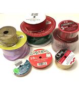 Large Lot of 9 Decorative Ribbons For Arts, Crafts, Gifts, Home Decorating - $10.95