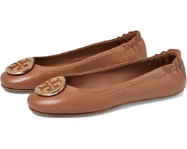 Tory Burch Minnie Leather Travel Ballet - Royal Tan/Gold - £153.84 GBP