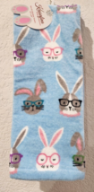 Easter Kassafina Bunny Wearing Glasses Blue Kitchen Towels 16&quot;x26&quot; Set of 2 - £15.02 GBP