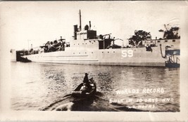 USS Eagle No. 59 Patrol Craft PE-59 built by Ford Motor RPPC c1919 Postcard U7 - £31.63 GBP