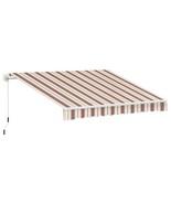 Outsunny 13&#39;x8&#39; Retractable Patio Awning UV/Water-Resistant Red Stripes - €238,58 EUR