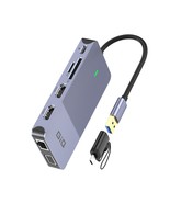 USB Docking Station GIQ USB C hub USB 3.0 to Dual HDMI D3908-GIQ - Grey - $920.51 MXN