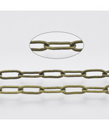 16&quot; Bronze Paperclip Chain Long Link Cable Chain Soldered Brass Unfinished - $5.19
