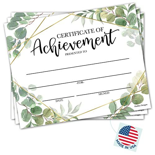 Geo Greenery Certificate of Achievement | Set of 25 | Awards - $16.49