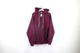 NOS Vintage 80s Hanes Mens Large Blank Full Zip Hoodie Sweatshirt Purple USA - £85.01 GBP