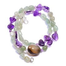Natural Amethyst Aventurine Gemstone Smooth Beads Necklace 4-18 mm 18&quot; UB-8206 - £8.66 GBP