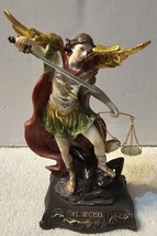 Saint Michael Miguel Archangel Scales Sword Warrior Satan Religious Figurine - £21.54 GBP
