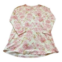 Laura Ashley Long Sleeve Pink Floral Flowers Nightgown Sleep Shirt Top L... - £25.61 GBP