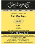 White - 1/2&quot; Fusible Knit Stay Tape SewkeysE Sold by the 25 yard Roll M4... - $168.13 MXN