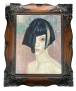 Art Mysterious Painting Original Womans Face Pop Asian Portrait Sexy Fas... - £192.47 GBP