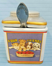 Sakura Vintage Labels Jelly Jar Container Four Friends Dogs Design - $29.95