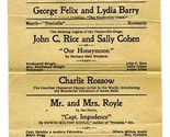 Orpheum Theatre Vaudeville Program 1898 San Francisco California Harry O... - $64.52