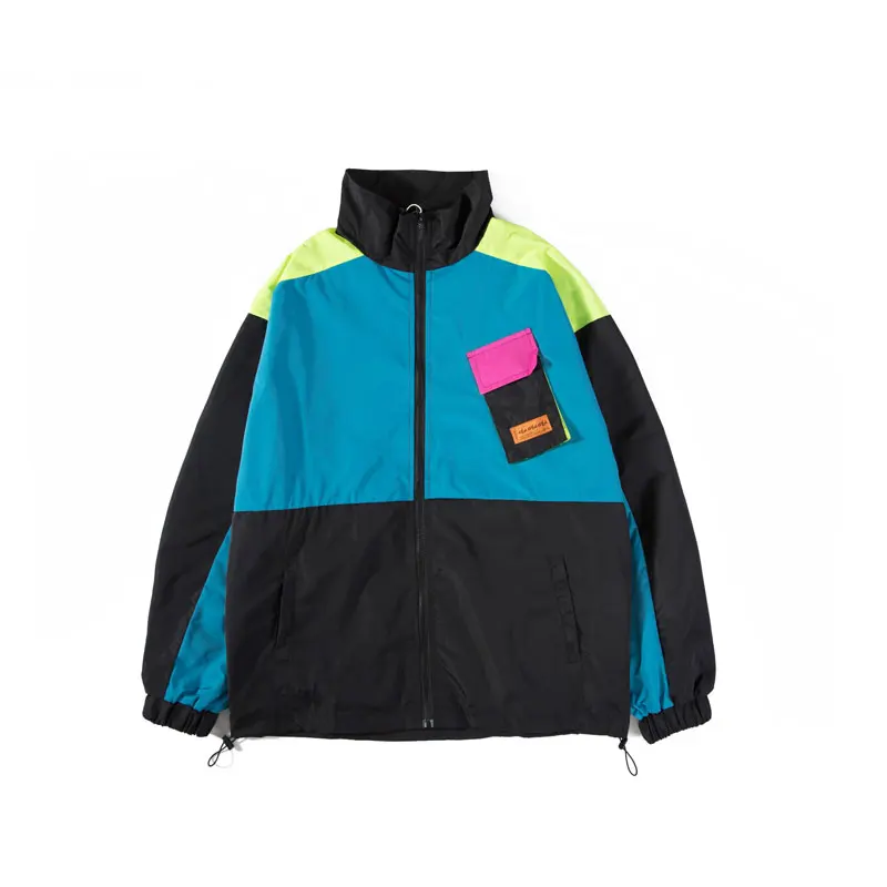 GONTHWID Hip Hop Vintage Track Jacket Streetwear Color Block work Windbreaker Zi - £221.44 GBP