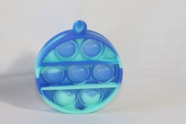 Novelty Keychain (new) ROUND SILICONE - BLUE &amp; MINT GREEN, COMES W/ CHAIN - $7.27