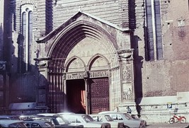 1967 Church of Santa Anastasia Exterior View Cars Verona Italy Ektachrome Slide - £2.78 GBP