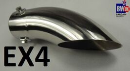 DOWN CURVED EXHAUST TAIL PIPE TRIM CHROME MUFFLER STAINLESS STEEL 4X4 58... - $27.65 CAD