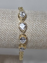 CZ Bracelet - Gold Plated - BR 3274 (G) W - $12.99