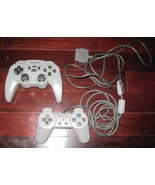 SONY PLAYSTATION PS1 OEM Gray Controller SCPH-1080 &amp; RAZOR POWERSHOCK PA... - $36.00