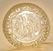 Pressed Glass Candy Nut Dish Fruit Designs Sawtooth Ribbed Edge - $9.89
