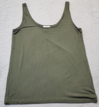 Daily Ritual Tank Top Womens Size 1 Green Rayon Wide Strap Loose Fit Round Neck - £13.88 GBP