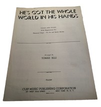 He&#39;s Got the Whole World In His Hands Tomas Elli Vintage Sheet Music 1958 - $8.90