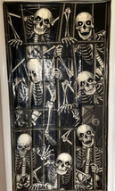 Halloween Decorative Door Plastic Cover Skeleton Jail Cut to Fit 30&quot;x72&quot; NEW - £5.05 GBP