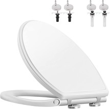 Hibbent Premium Elongated Toilet Seat With Cover(Oval) Quiet Close,, White Color - £62.33 GBP