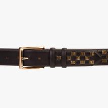 The Mackenzie Black & Gold Woven Leather Belt image 2