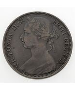 1890 Großbritannien Penny Münze IN XF+ Zustand Km #755 - $1,253.31 MXN