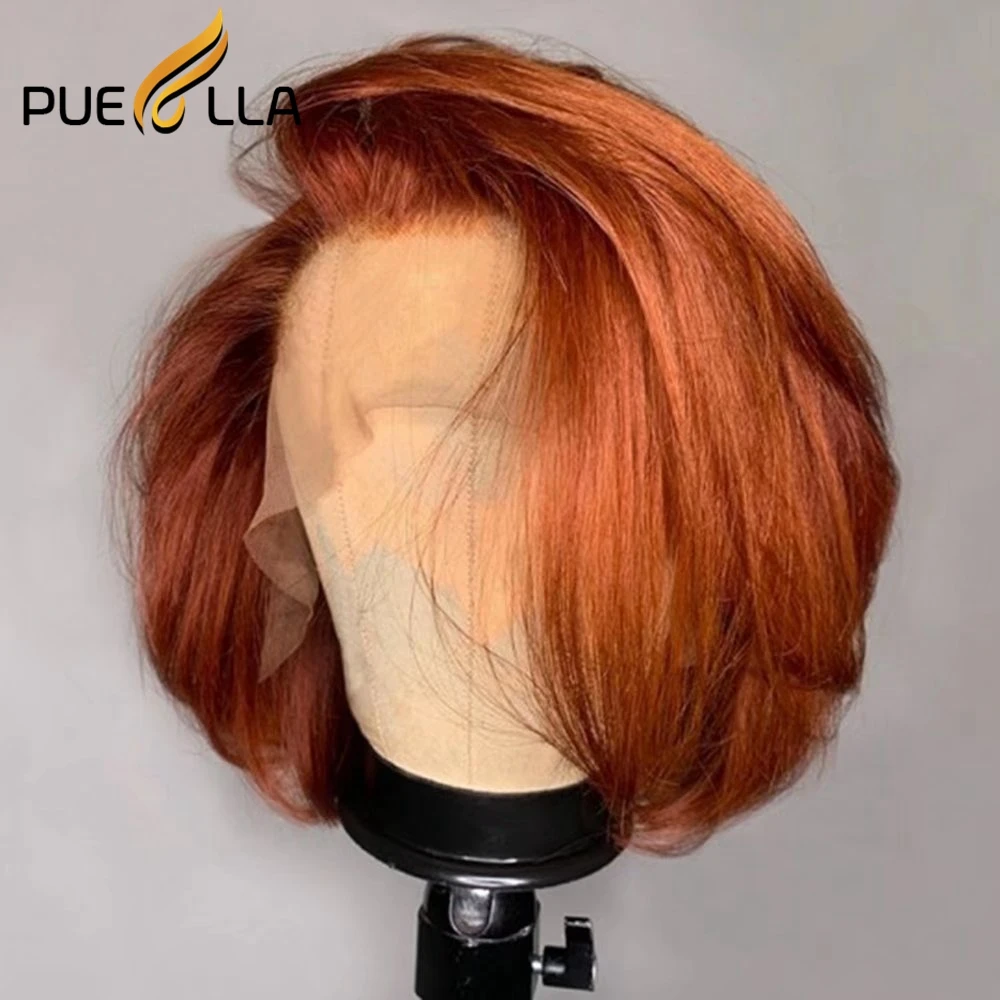 Side Part 5x5 Lace Closure Wig 13x4 Ginger Lace Front Wig Colored Human Ha - £72.18 GBP+