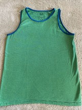 Fruit Of The Loom Boys Green Blue Striped Tank Top 10-12 - £4.70 GBP