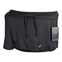Asics Women Tennis Skort Skirt w/ Shorts Small Black Stretch Front Draws... - $29.10