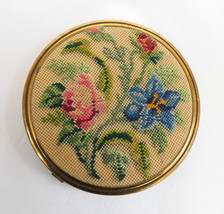 Mondaine Powder Compact with Imported Hand Made Petit Point Cover # 20872 - £158.27 GBP