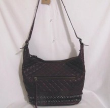 Ash Iggy Dark Wine Quilted Leather Chain Link Hobo Leather Handbag DP194... - $194.68