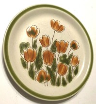 Retired Vintage Japan Meadowbrook Stoneware Orange Poppies Dinner Plate ... - $10.94