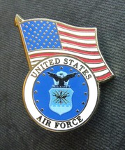 US AIR FORCE WINGS USAF USA FLAG LAPEL PIN BADGE 1.25 x 1 INCH - $5.84